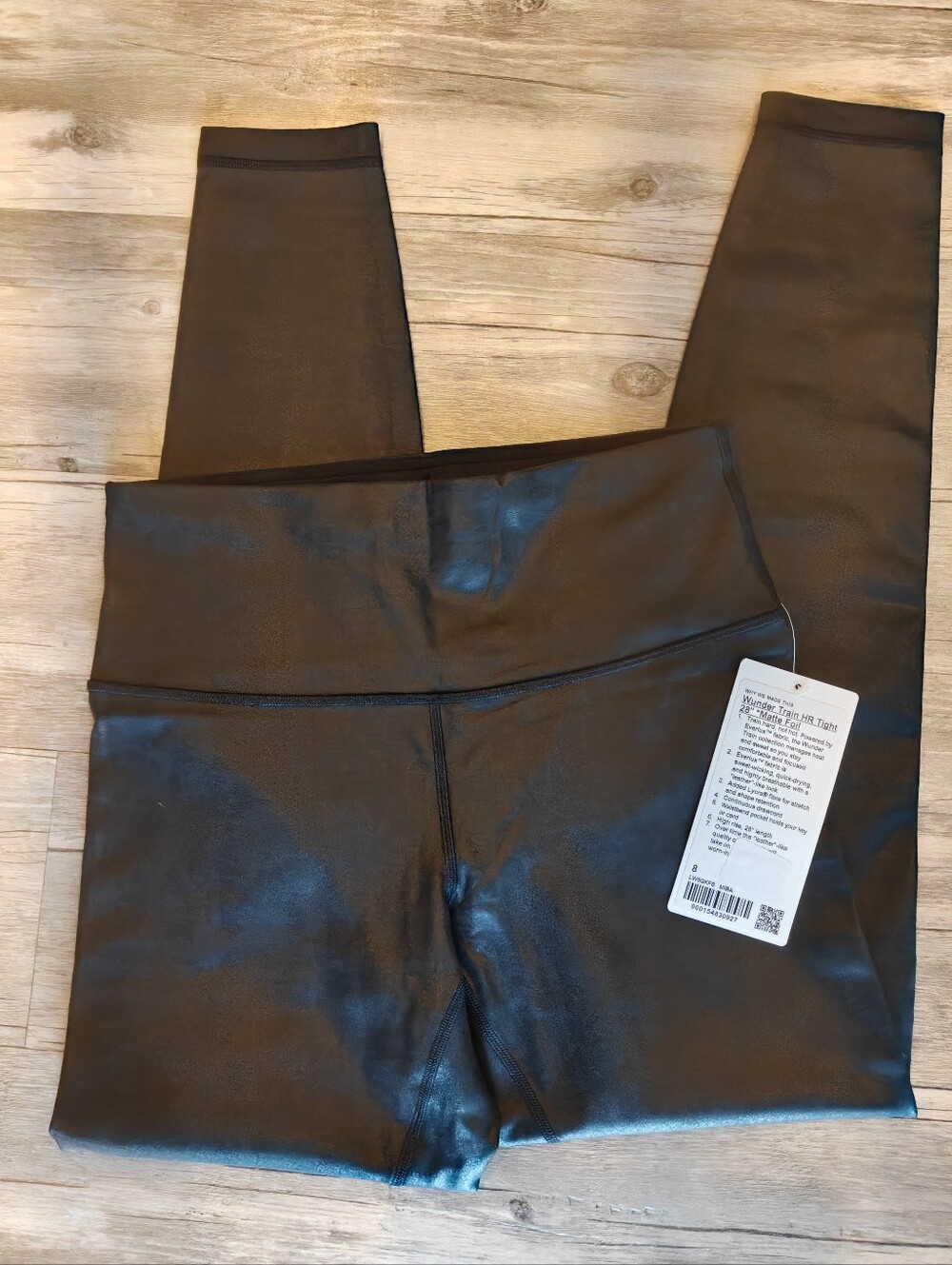 Lululemon Wunder Train High-Rise Tight 28" *Matte FoilMatte Shine Black Size 8